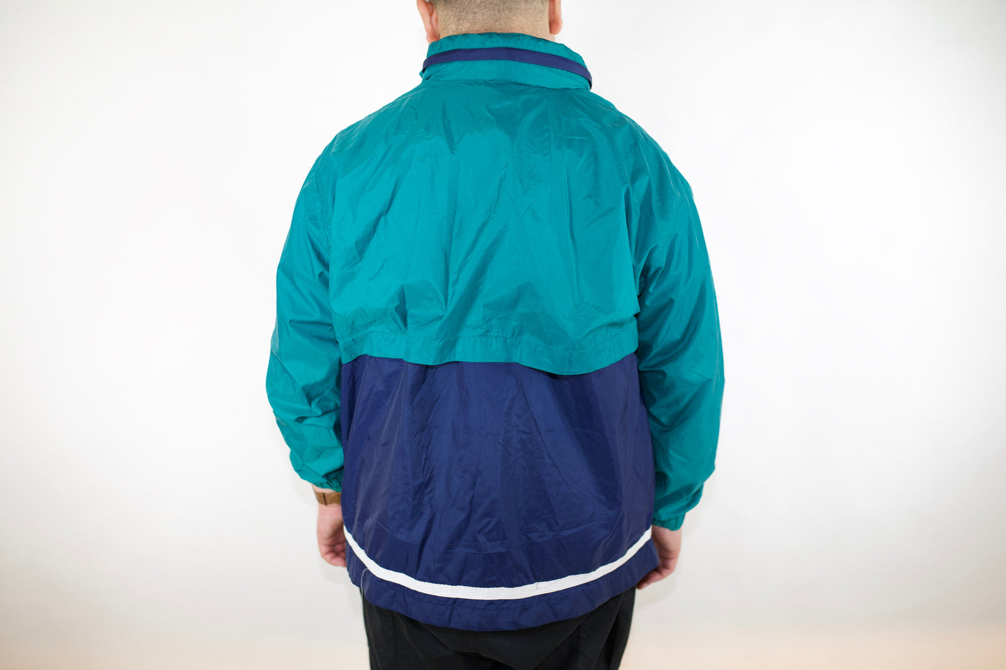 VINTAGE NIKE TEAL/NAVY SPRAY JACKET M