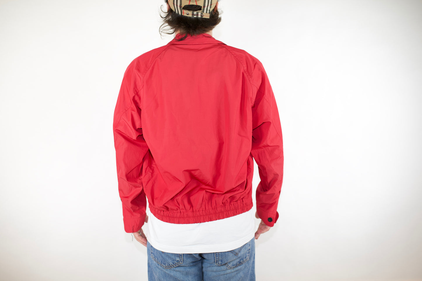 VINTAGE YSL (YVES SAINT LAURENT) RED BOMBER JACKET (NO SIZE FITS L)