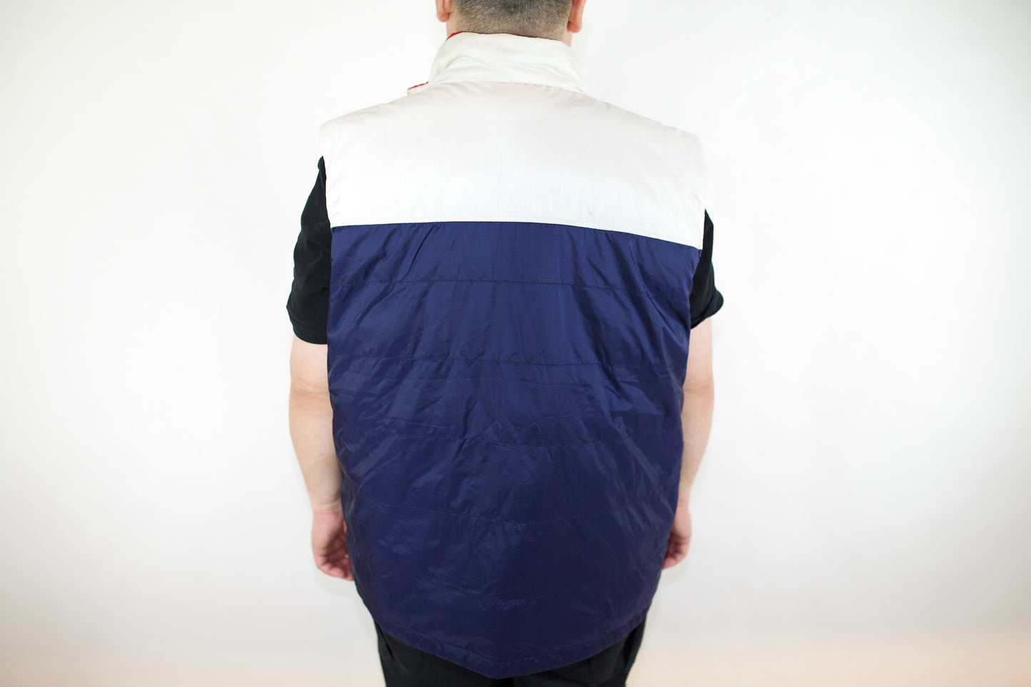 VINTAGE TOMMY HILFIGER REVERSIBLE RIPSTOP RED & WHITE NAVY PUFFER VEST (XXL) XXL