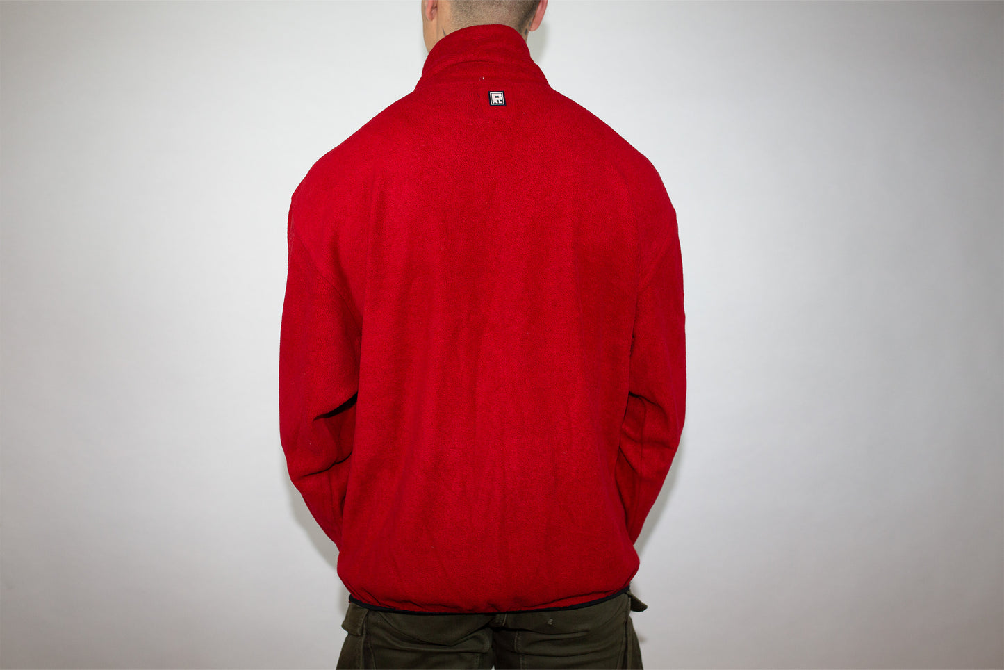 VINTAGE CHAPS RALPH LAUREN RED POLAR FLEECE PULLOVER(L)