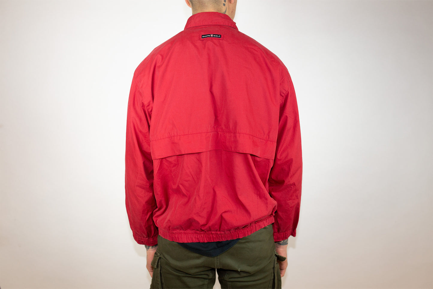 VINTAGE CHAPS RALPH LAUREN RED GOLF SPRAY JACKET (M)