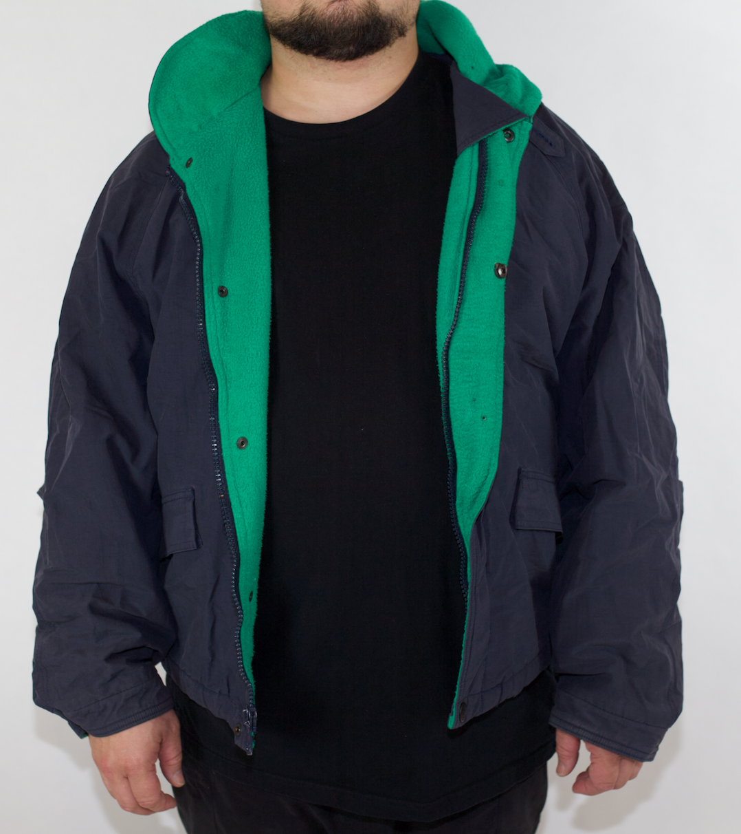 VINTAGE NAUTICA NAVY GREEN JACKET L Cream Goods