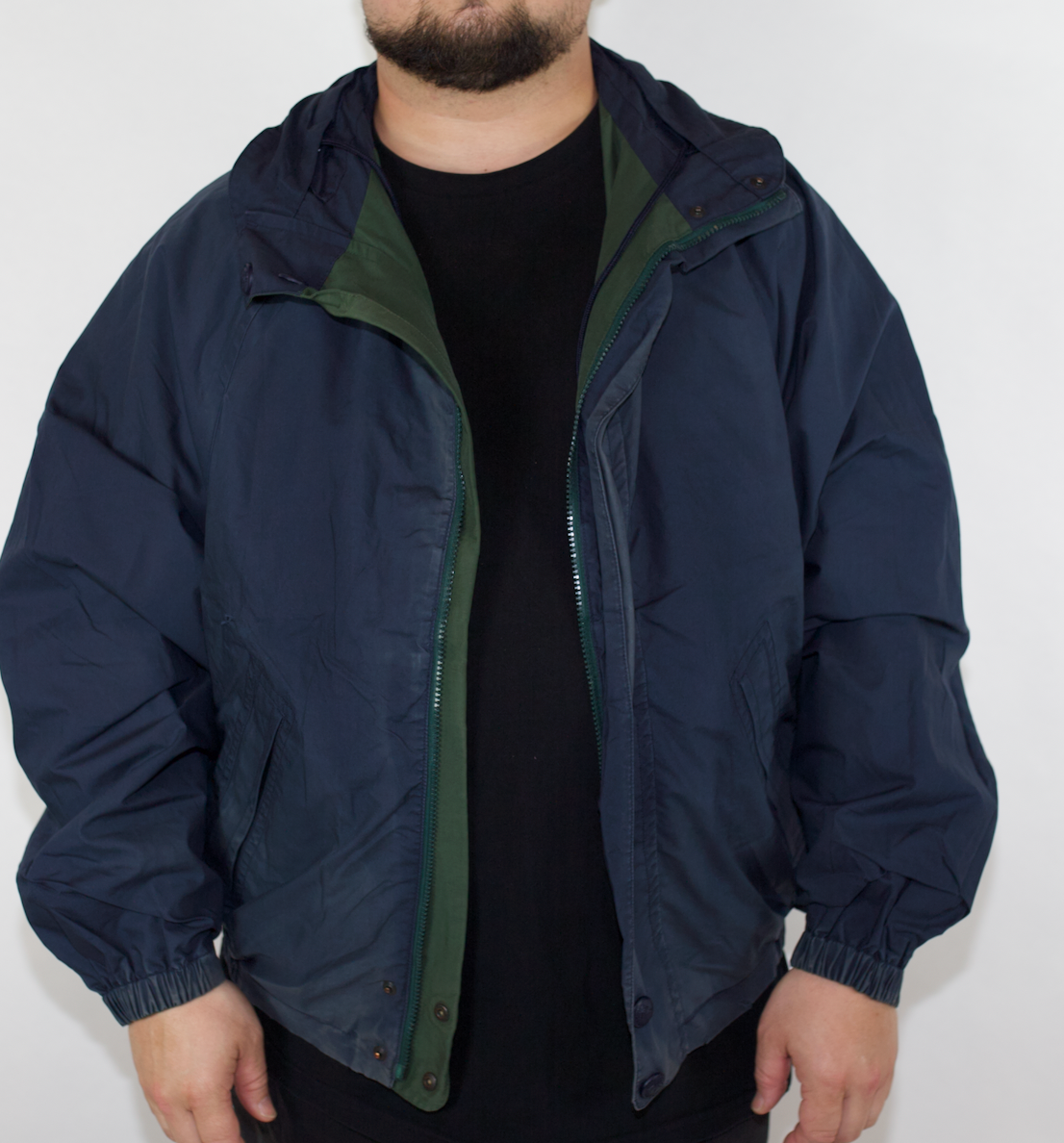 VINTAGE REVERSIBLE GREEN/NAVY NAUTICA SPRAY JACKET (XL)