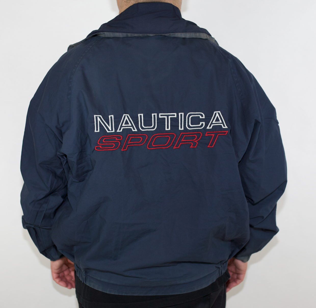 VINTAGE REVERSIBLE GREEN/NAVY NAUTICA SPRAY JACKET (XL)