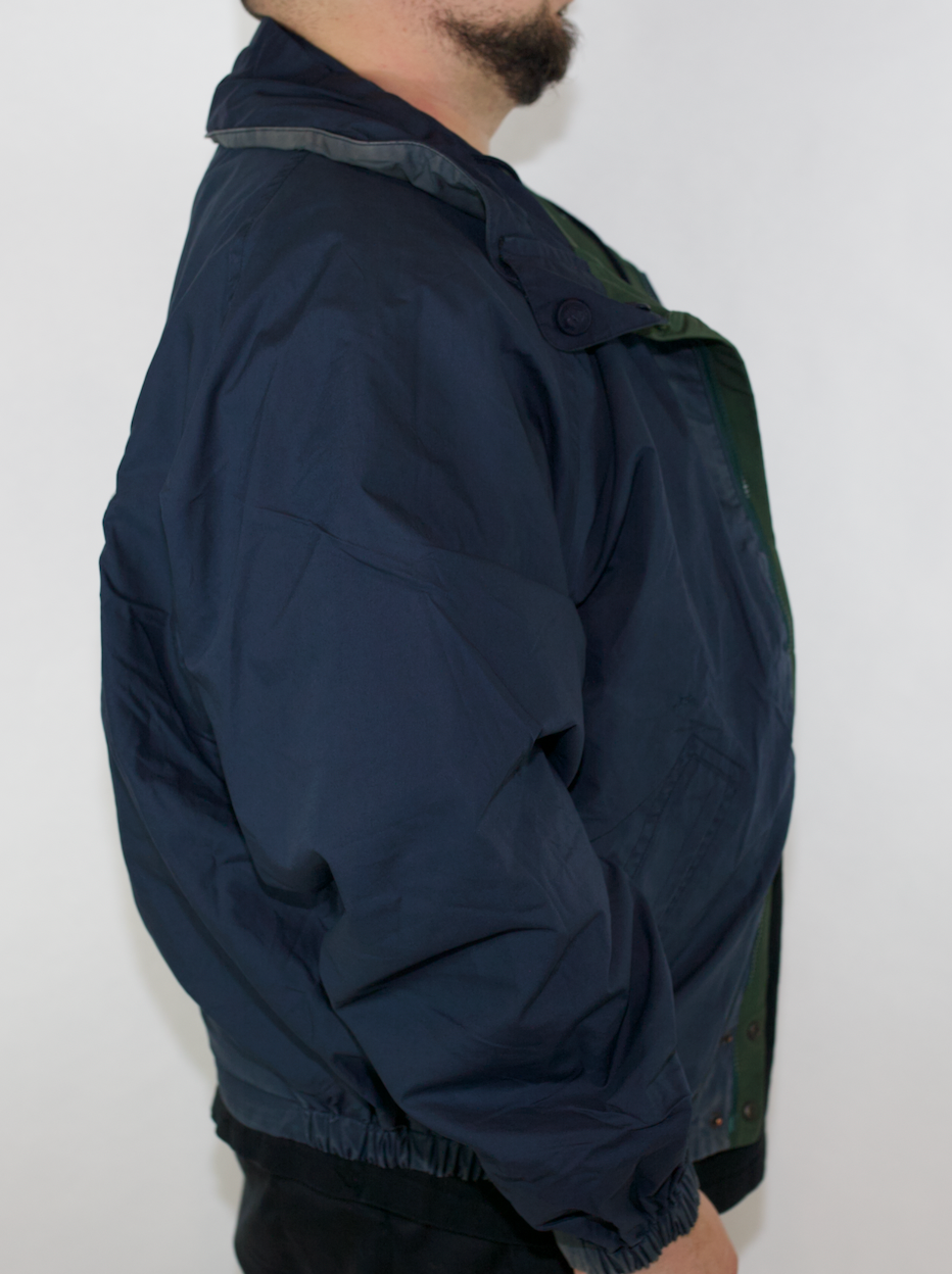VINTAGE REVERSIBLE GREEN/NAVY NAUTICA SPRAY JACKET (XL)