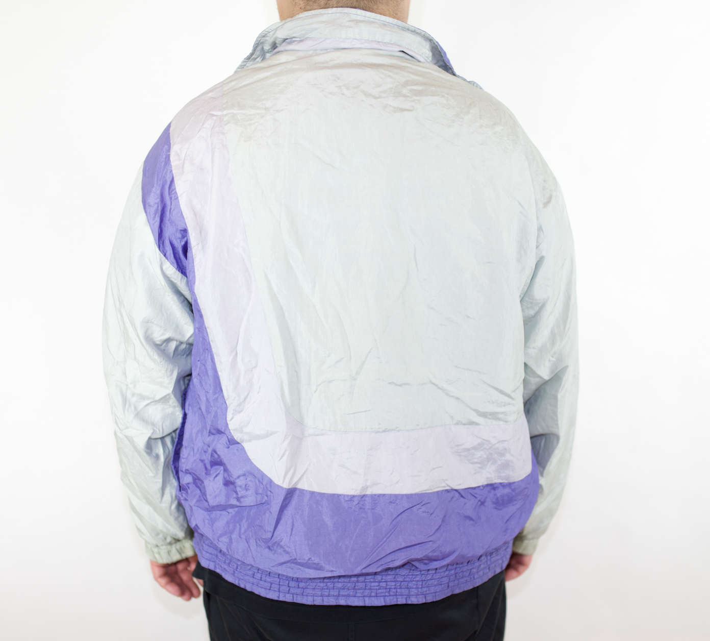 VINTAGE SILVER PURPLE GREY SERGIO TACCHINI TRACK JACKET 52 FITS (L-XL)