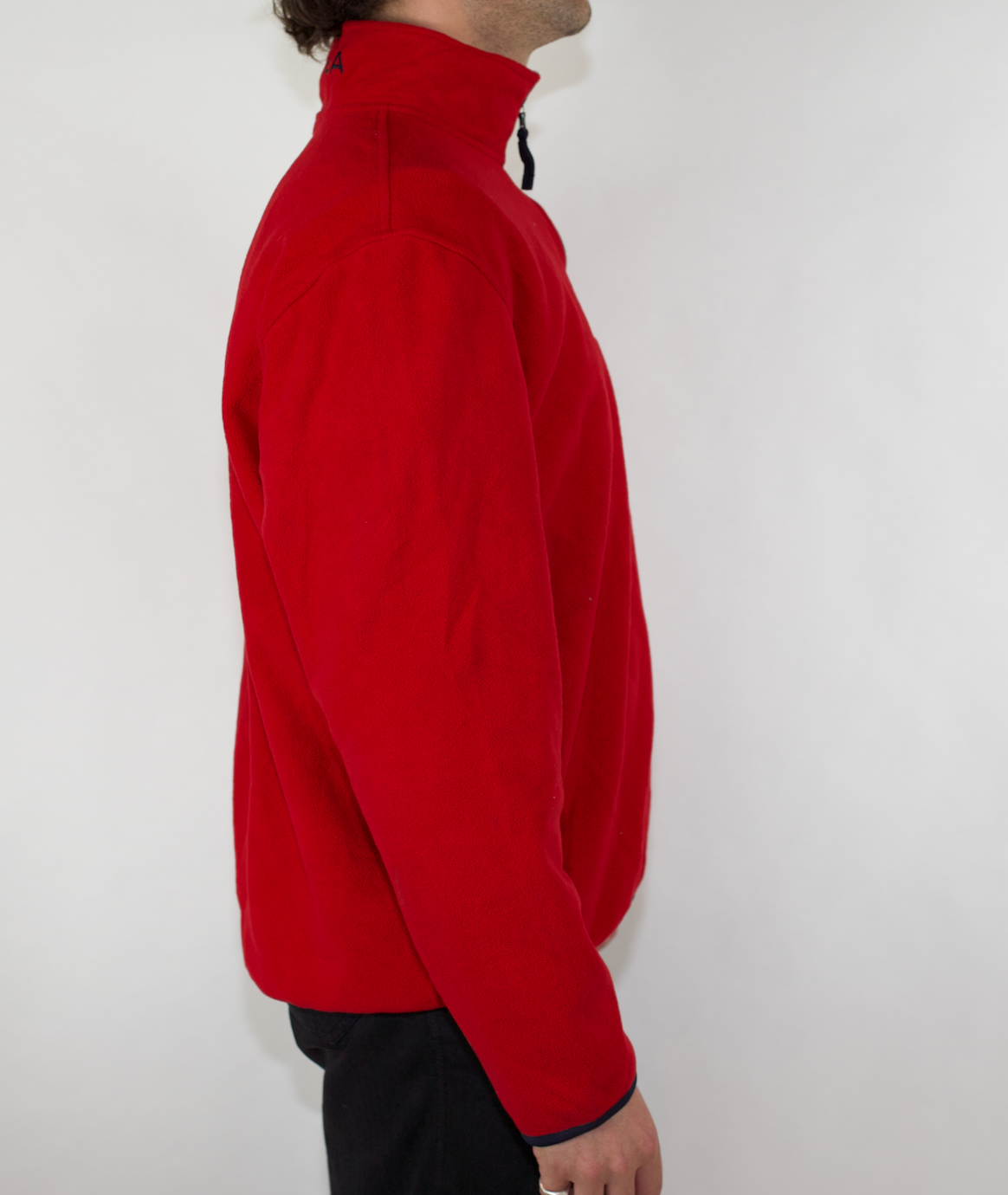 VINTAGE RED NAUTICA POLAR FLEECE PULLOVER JUMPER (XL FITS M-L)