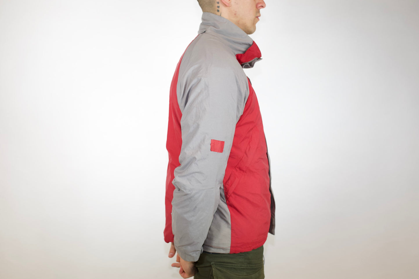 VINTAGE NIKE ACG RED GREY SPRAY STORM FIT OUTER LAYER '3' JACKET (L)