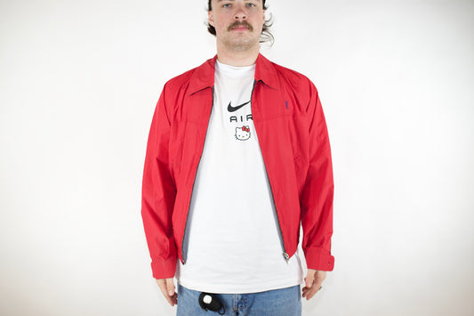 VINTAGE YSL (YVES SAINT LAURENT) RED BOMBER JACKET (NO SIZE FITS L)