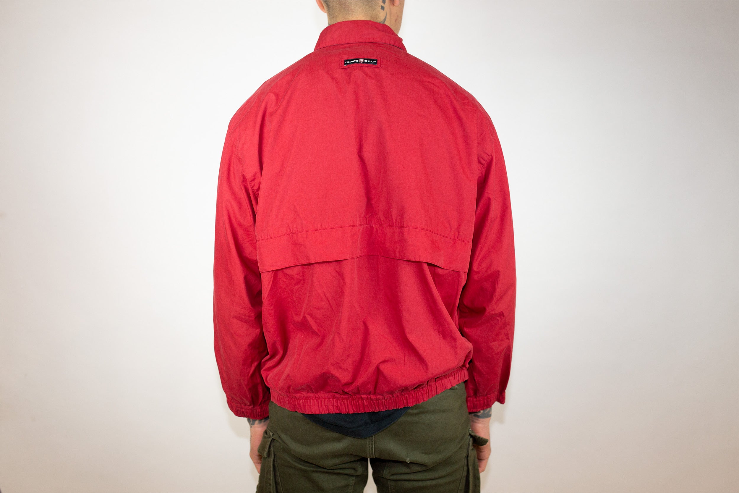 VINTAGE CHAPS RALPH LAUREN RED GOLF SPRAY JACKET M Cream Goods