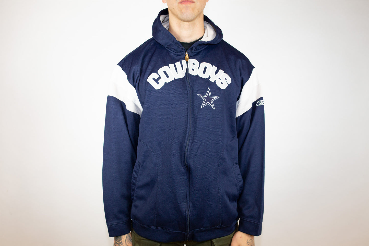 VINTAGE REEBOK DALLAS COWBOYS HOODED JUMPER (XL)