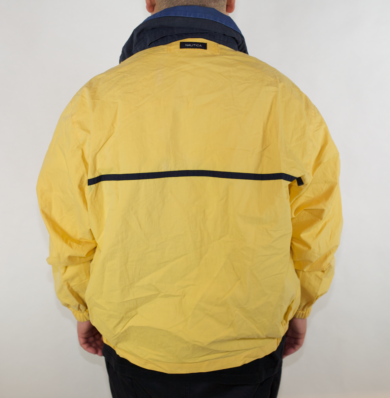 VINTAGE  NAUTICA YELLOW SPRAY JACKET (XL)