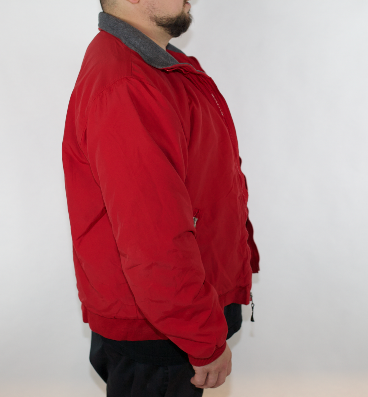 VINTAGE L.L. BEAN RED BOMBER JACKET MENS L FITS L XL Cream Goods