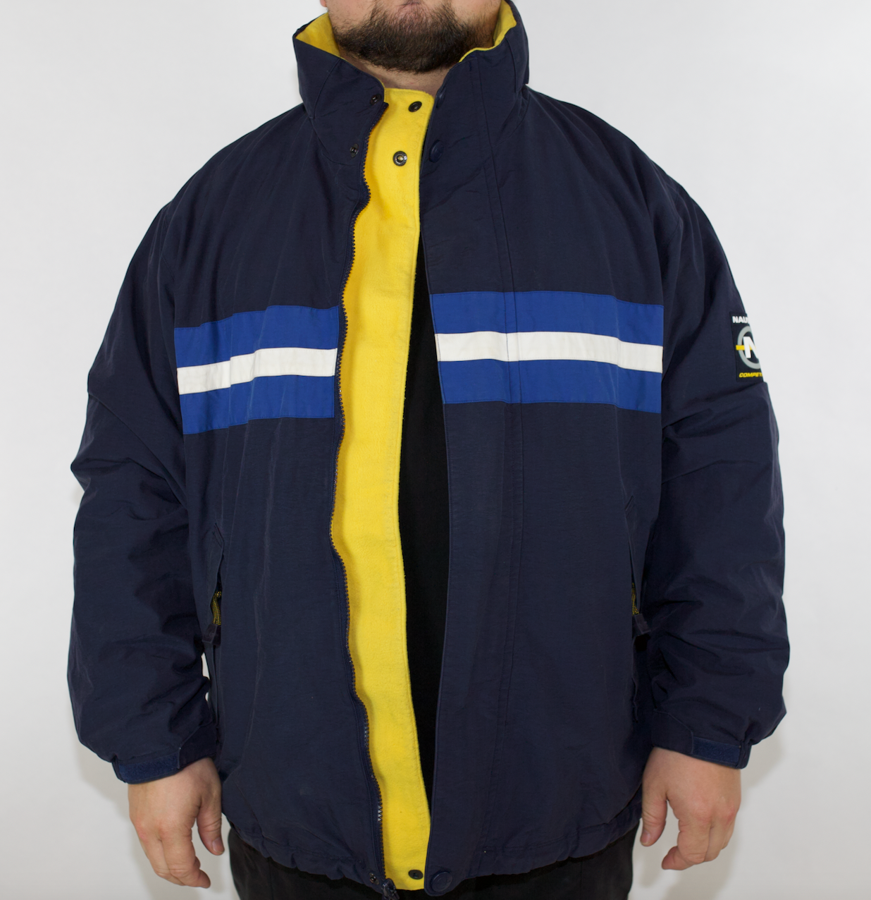VINTAGE NAUTICA COMPETITION REVERSIBLE NAVY/YELLOW JACKET (XL)