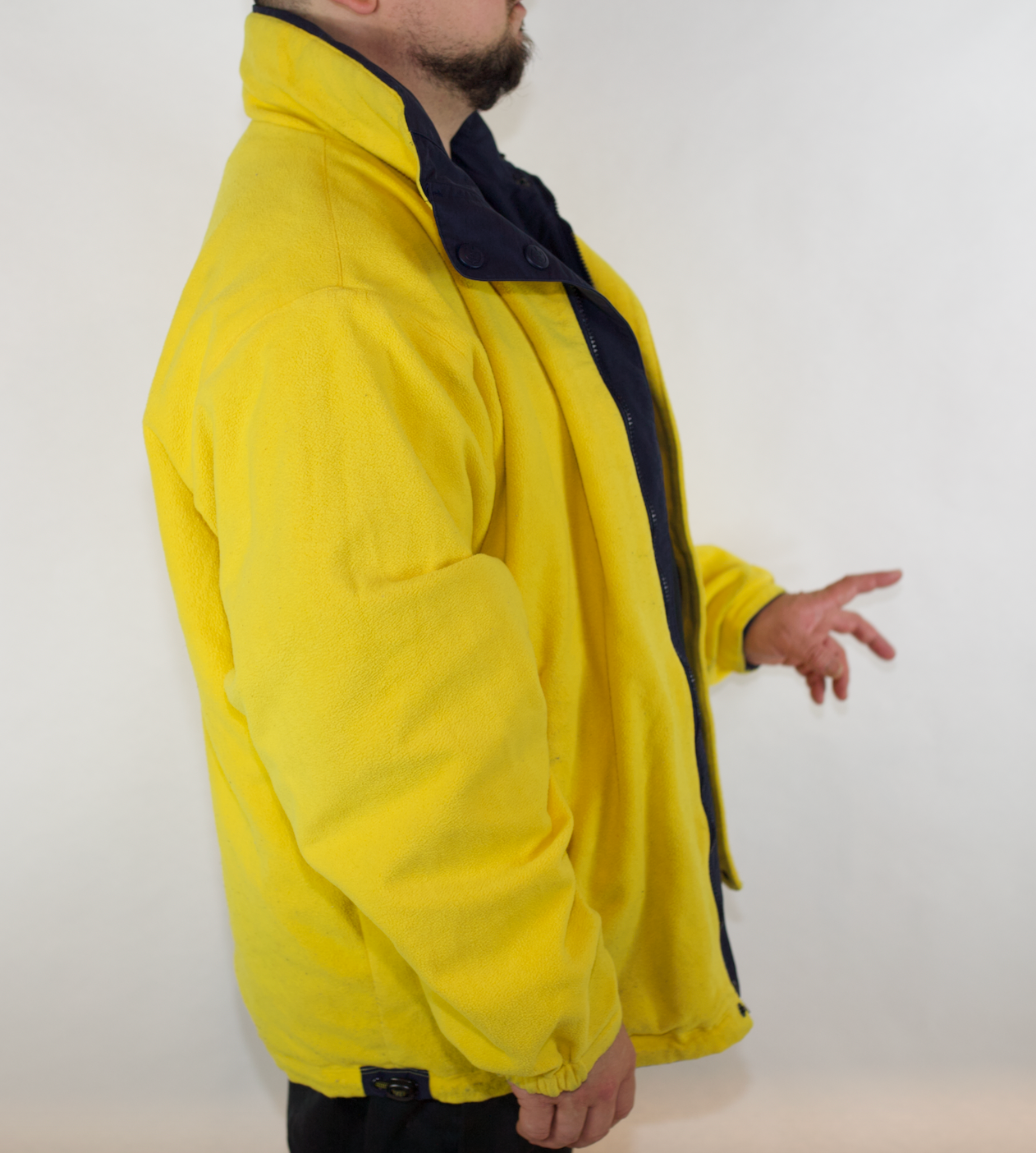 VINTAGE NAUTICA COMPETITION REVERSIBLE NAVY YELLOW JACKET XL