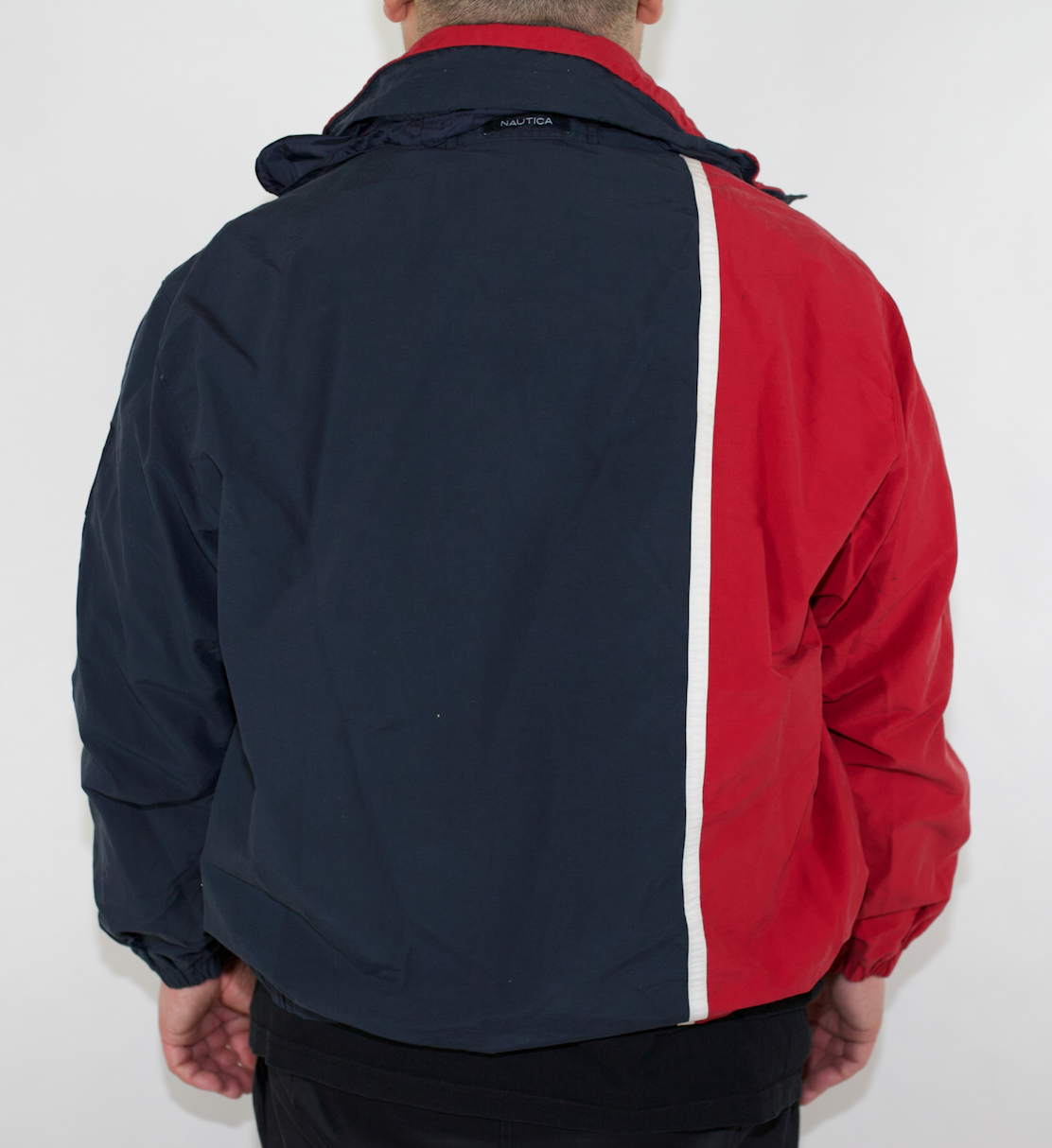 VINTAGE NAUTICA NAVY RED WHITE SPRAY JACKET (L) – Cream Goods