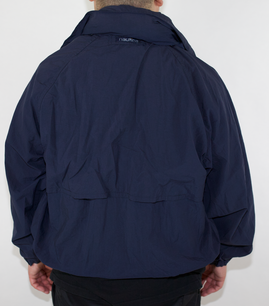 VINTAGE  NAUTICA NAVY MARINE SPRAY JACKET (L)